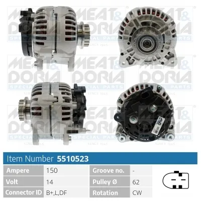 Alternador Vw TOUAREG · Vw MULTIVAN T5 · Vw TRANSPORTER T5 Platform/Chassis (7JD, 7JE, 7JL, 7JY, 7JZ, 7F