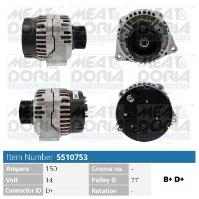 Alternador MEAT & DORIA 5510753