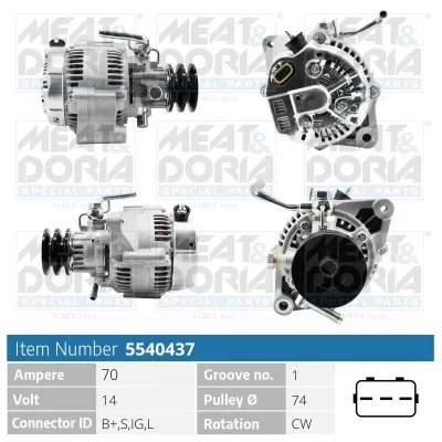 Alternador Toyota HIACE IV Bus · Toyota HIACE IV Van · Toyota HILUX VI Pickup