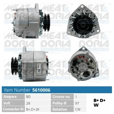 Alternador MEAT & DORIA 5610006