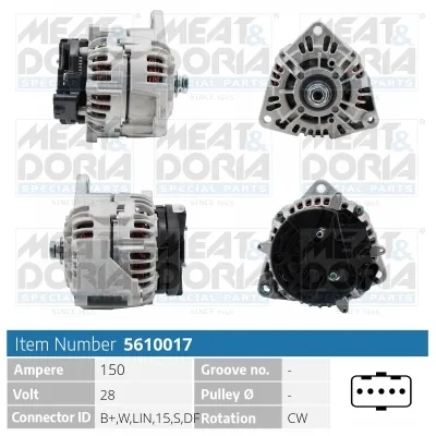 Alternador MEAT & DORIA 5610017