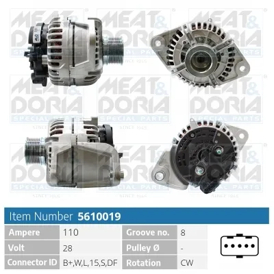 Alternador MEAT & DORIA 5610019