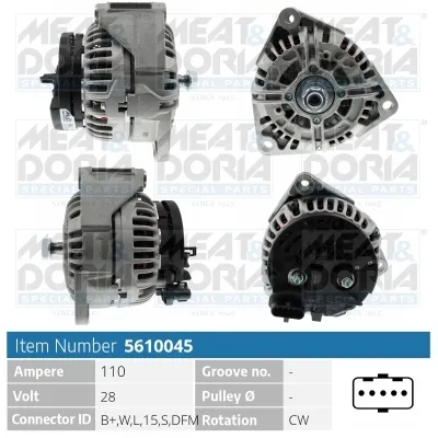 Alternador MEAT & DORIA 5610045