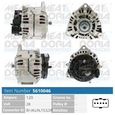 Alternador MEAT & DORIA 5610046