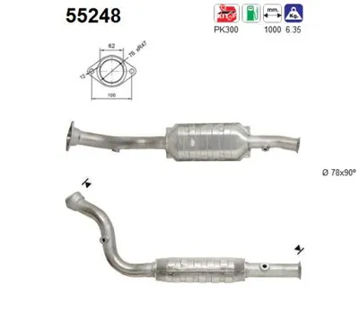 Catalizador Citroën EVASION MPV · Fiat ULYSSE · Peugeot 806