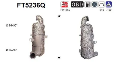 Filtro de partículas Ds DS 7 Crossback · Peugeot 308 II · Peugeot 308 SW II