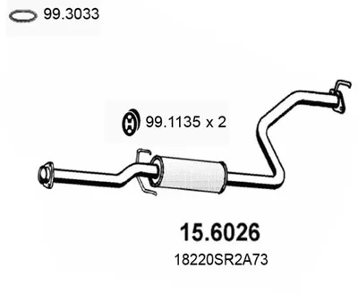 silenciador del medio Honda CIVIC V Coupe · Honda CRX III · Honda CIVIC VI Coupe