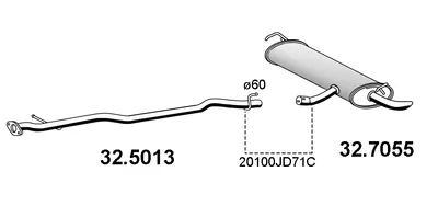 Silenciador posterior Nissan QASHQAI I · Nissan QASHQAI I VAN