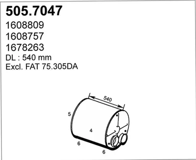 Silenciador central/posterior ASSO 505.7047