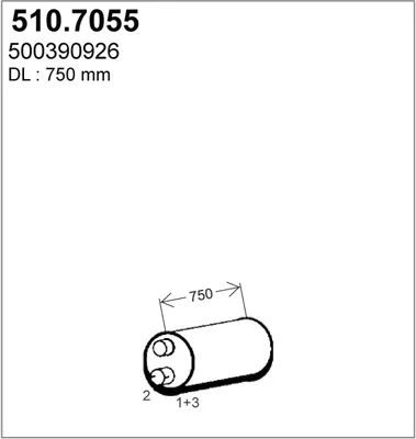 Silenciador central/posterior ASSO 510.7055