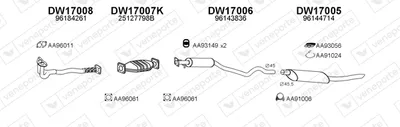 Sistema de gases de escape Daewoo ARANOS