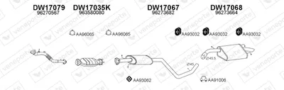 Sistema de gases de escape Daewoo NUBIRA