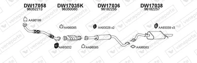 Sistema de gases de escape Daewoo LANOS Saloon