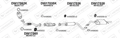 Sistema de gases de escape Daewoo LANOS Saloon