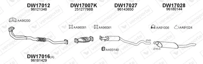 Sistema de gases de escape Daewoo NEXIA Saloon