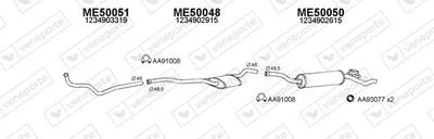 Sistema de gases de escape Mercedes-Benz 123 T-Model