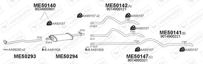 Sistema de gases de escape Mercedes-Benz SPRINTER 2-t Platform/Chassis · Mercedes-Benz SPRINTER 2-t Van · Mercedes-Benz SPRINTER 3-t Platform/Chassis