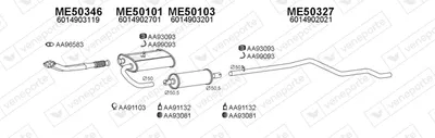 Sistema de gases de escape Mercedes-Benz T1 Van