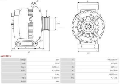 Alternador Volvo S80 I · Volvo V70 II · Volvo S60 I