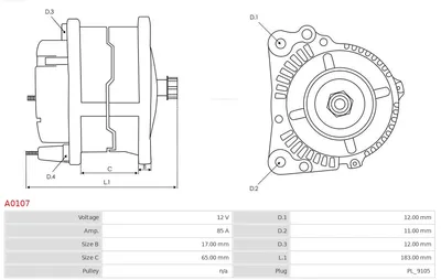 Alternador Alfa Romeo 164 · Fiat CROMA · Iveco DAILY I Van