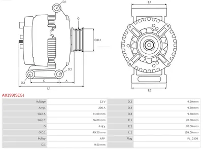 Alternador Mercedes-Benz VIANO · Mercedes-Benz VITO Bus · Mercedes-Benz VITO / MIXTO Van