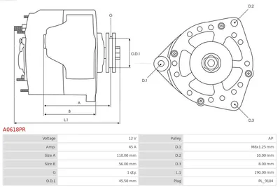 Alternador Audi 80 B4 Saloon · Audi 100 C2 Saloon · Audi 100 C3 Saloon