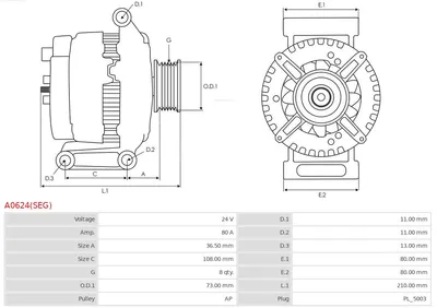 Alternador AS-PL A0624(SEG)
