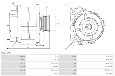 Alternador Opel MERIVA A MPV · Opel ASTRA H · Opel ASTRA H Estate