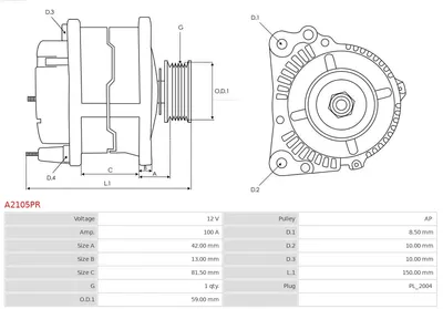 Alternador Nissan ALMERA TINO · Nissan ALMERA II Hatchback · Nissan ALMERA II