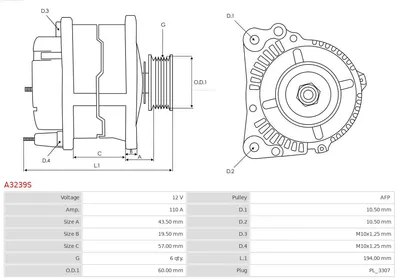 Alternador Hyundai SONATA VI · Hyundai TUCSON · Hyundai SANTA FÉ II