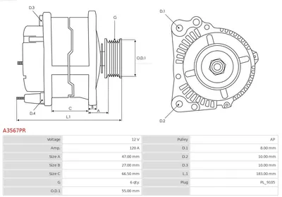 Alternador Renault LAGUNA I · Renault LAGUNA I Grandtour · Renault MEGANE I