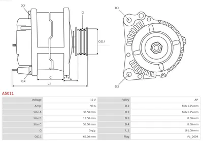 Alternador Isuzu MIDI Van · Mitsubishi COLT III · Mitsubishi L 300 III Bus