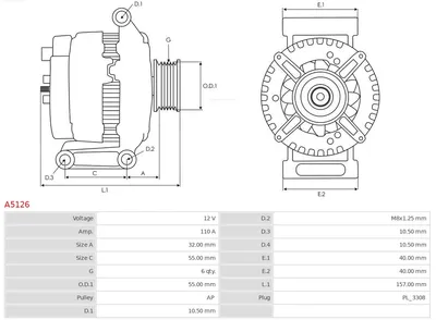 Alternador Subaru FORESTER · Subaru XV · Subaru IMPREZA Saloon