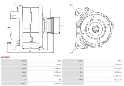 Alternador Subaru IMPREZA Hatchback · Subaru FORESTER · Subaru OUTBACK