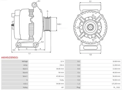 Alternador Land Rover RANGE ROVER III · Land Rover DISCOVERY III · Land Rover RANGE ROVER SPORT I