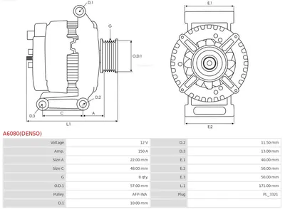 Alternador Land Rover DISCOVERY III · Land Rover RANGE ROVER SPORT I · Land Rover DISCOVERY IV