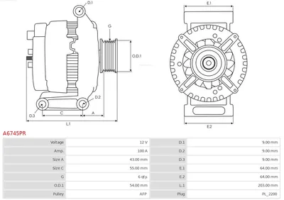 Alternador Opel AGILA · Opel CORSA C · Opel CORSA C Hatchback Van