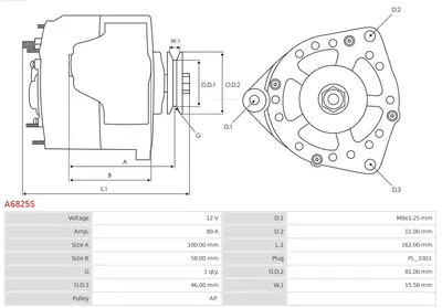 Alternador AS-PL A6825S
