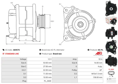 Alternador AS-PL A6957S
