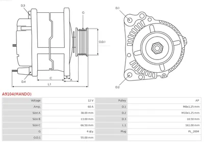 Alternador Mazda 121 I · Mazda 121 II · Kia SEPHIA