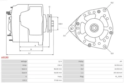 Alternador AS-PL A9190
