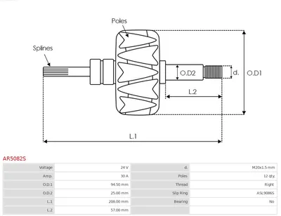 Rotor, alternador AS-PL AR5082S