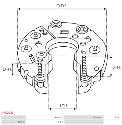 Rectificador, alternador AS-PL ARC2041