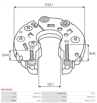 Rectificador, alternador AS-PL ARC3044S