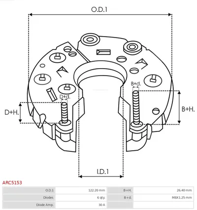 Rectificador, alternador AS-PL ARC5153