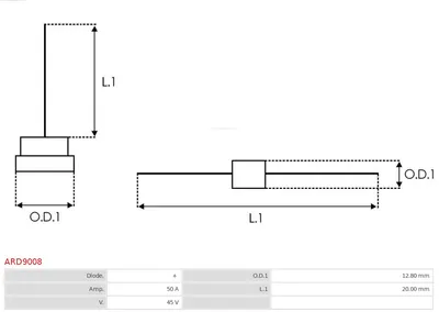 Rectificador, alternador AS-PL ARD9008