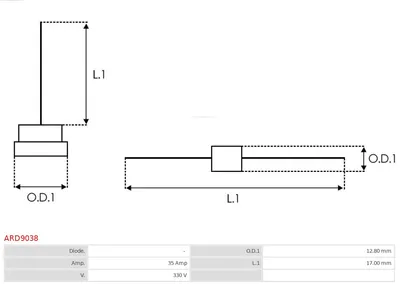 Rectificador, alternador AS-PL ARD9038