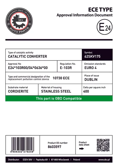 Catalizador Volvo S40 I · Volvo S40 II · Volvo V50