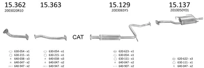 Sistema de gases de escape Nissan SUNNY III