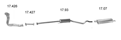Sistema de gases de escape Opel ASTRA F Hatchback · Vauxhall ASTRA Mk III Hatchback